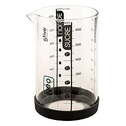 Five Simply Smart Verre Doseur Gradué Silitop 0,6L Transparent & Noir