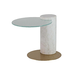 Alexandra House Living Table d'appoint en marbre et acier inoxydable. Tucson 45 x 45 x 45 cm