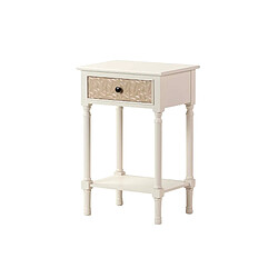 Alexandra House Living Table d'appoint en MDF de pin blanc, marron, 43 x 35 x 68 cm