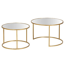 Alexandra House Living Ensemble de 2 tables gigognes en métal avec miroir, 60 x 60 x 41 cm et 50 x 50 x 38 cm