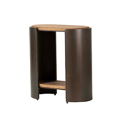 Alexandra House Living Petite table, bois, métal, marron, noir, 62 x 34 x 71 cm