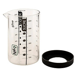 Five Simply Smart Verre Doseur Gradué Silitop 0,6L Transparent & Noir