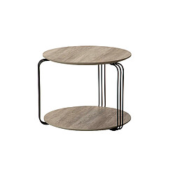 Alexandra House Living Table d'appoint en MDF, métal et vinyle, démontable, 50 x 50 x 40 cm
