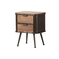 Alexandra House Living Petite table en bois et métal, marron et noir, 50 x 40 x 63 cm