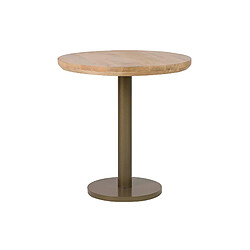 Alexandra House Living Table de salle à manger en métal marron et bois de manguier 70 x 70 x 72 cm