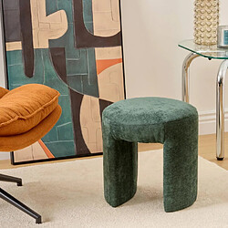 Atmosphera Pouf rond en tissu - Vert pas cher