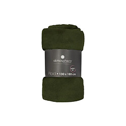 Acheter Atmosphera Plaid Doux Uni Flanel 130x180cm Vert Kaki