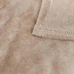 Atmosphera Plaid en Flanelle Uni Ollis 240x260cm Beige Lin