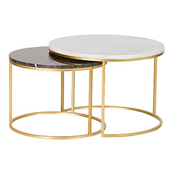 Alexandra House Living Lot de 2 tables gigognes blanc/noir 60 x 60 x 41 cm et 50 x 50 x 38 cm