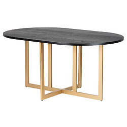 Alexandra house living Table à manger métal - Noir et or