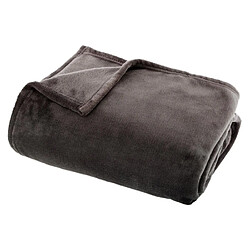 Atmosphera Plaid Doux Uni Flanel 125x150cm Gris Foncé
