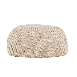 Paris prix Pouf rond effet crochet - Beige
