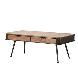 Alexandra House Living Table basse en bois et métal marron et noir 140 x 71 x 54 cm