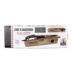 Acheter Paris Prix Cave à Saucisson & Couteau Boisée 32cm Naturel