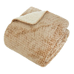 Atmosphera Plaid Sherpa en Flanelle Lyno 130x170cm Beige
