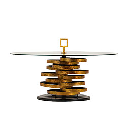 Alexandra House Living Table d'appoint en métal cristal doré Yuku 92 x 92 x 50 cm