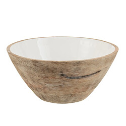 J-Line Bol intérieur blanc en bois de manguier 30x30x13cm