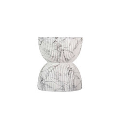 Alexandra House Living Tabouret blanc Sedit, table d'appoint 38 x 38 x 46 cm