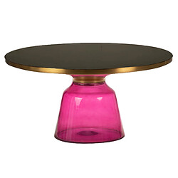 Alexandra House Living Table basse en acier inoxydable et verre noir 75 x 75 x 37 cm