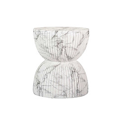 Alexandra House Living Tabouret blanc Sedit, table d'appoint 38 x 38 x 46 cm