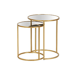Alexandra House Living Ensemble de 2 tables gigognes en métal avec miroir 41 x 41 x 50 cm et 35 x 35 x 43 cm