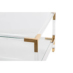 Alexandra House Living Table basse Lexington en acier inoxydable et verre 120 x 70 x 46 cm