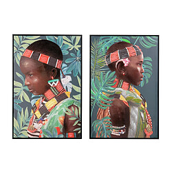 Alexandra House Living Ensemble de 2 tableaux pour enfants, peints à 80 % à la main, 60 x 3,5 x 90 cm