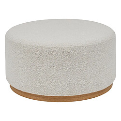 Atmosphera Pouf XL en bouclette NESKY - Blanc