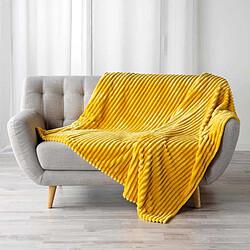 Paris Prix Plaid Flanelle Uni Kalie 125x150cm Jaune