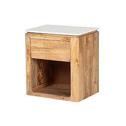 Alexandra House Living Table d'appoint Felo en bois de manguier et marbre 55 x 40 x 60 cm
