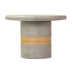 Alexandra House Living Table basse en rotin et pierre 70 x 70 x 50 cm