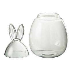 Paris Prix Bocal Design en Verre Lapin 39cm Transparent
