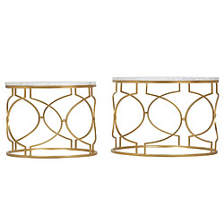 Alexandra House Living Lot de 2 tables en métal effet marbre 60 x 60 x 41 cm et 50 x 50 x 38 cm