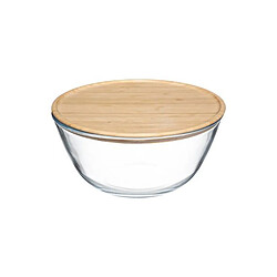 Five Simply Smart Saladier & Couvercle Bambou 2,5L Transparent