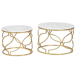 Alexandra House Living Lot de 2 tables en métal effet marbre 60 x 60 x 41 cm et 50 x 50 x 38 cm
