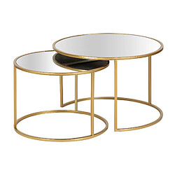 Alexandra House Living Ensemble de 2 tables gigognes en métal avec miroir, 60 x 60 x 41 cm et 50 x 50 x 38 cm