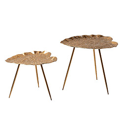 Alexandra House Living Lot de 2 tables en métal doré 61 x 59 x 52 cm et 51 x 49 x 41 cm