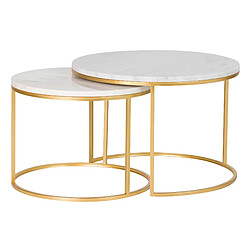 Alexandra House Living Lot de 2 tables en métal effet marbre 60 x 60 x 41 cm et 50 x 50 x 38 cm