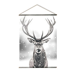 Paris Prix Toile Murale à Suspendre Cerf 90x130cm Noir & Blanc