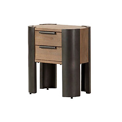 Alexandra House Living Petite table en bois et métal, marron et noir, 48 x 35 x 56 cm