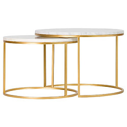 Alexandra House Living Lot de 2 tables en métal effet marbre 60 x 60 x 41 cm et 50 x 50 x 38 cm