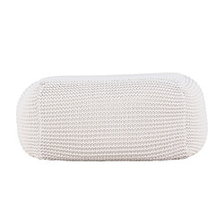 Paris prix Pouf rond effet crochet - Crème