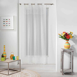 Paris Prix Rideau Voilage à Œillets Roxia 140x240cm Blanc pas cher