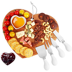 Vendos85 Plateau à Fromage en Bois de Chinaberry – Forme Cœur