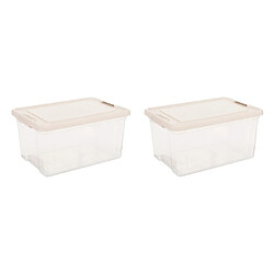Five simply smart lot de 2 boîtes de rangement 30 L - Transparent