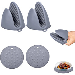 Vendos85 Ensemble de gants et maniques en silicone résistants à la chaleur