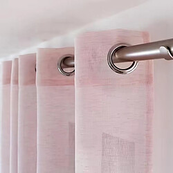 Paris Prix Rideau Voilage Effet Lin Maya 140x240cm Vieux Rose