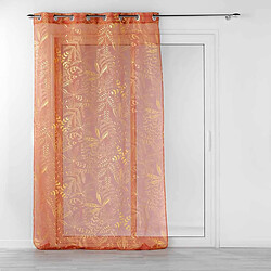 Paris Prix Rideau Voilage à Œillets Belflor 140x240cm Terracotta