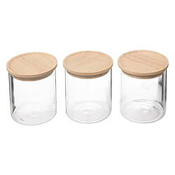 Five Simply Smart Lot de 3 Bocaux en Verre Hermet 350ml Transparent & Naturel 