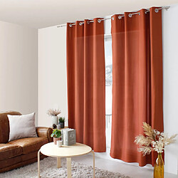 Paris Prix Rideau Voilage à Œillets Zoé 140x240cm Terracotta